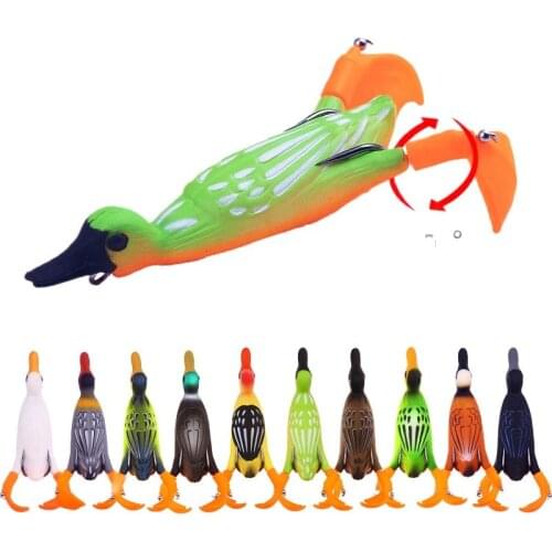1Pcs New 8cm 12g Duck Floating Soft Lure Shad Wobblers Silicone Fishing Lures Worm Artificial Bait Pike Fishing Tackle Crankbait