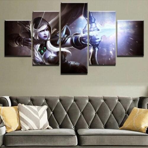 5 Pieces Dota 2 Game Role Canvas Hd Painting Modern Printed Poster Pictures For Living Room Wall Art Home Decoration
