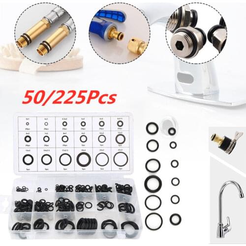 50/225Pcs Rubber Grommets O-Ring Workshop Garage Plumbing Round Ring Gasket Kit Kitchen Bathroom Practical Rubber Grommets Parts
