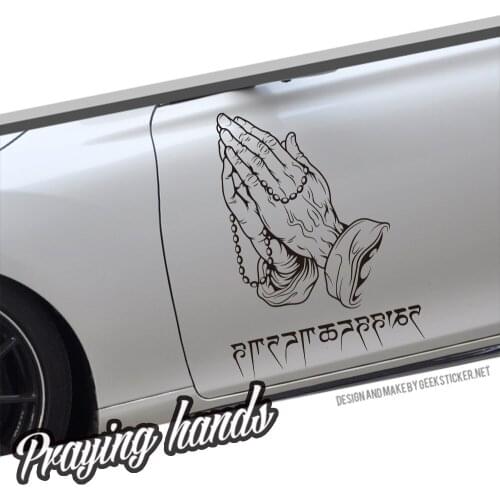 Car Sticker Prayer Gestures Style Decals Exterior Decoration Car Body Rear Windshiels Vinyl Reflective Automobile Accessories