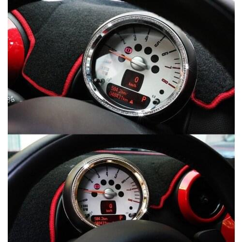 Alloy Car Tachometer Decorative Ring Cover with Crystals Tachometer Moulding Sticker Trim for Mini Cooper R55 R56 R60 Countryman