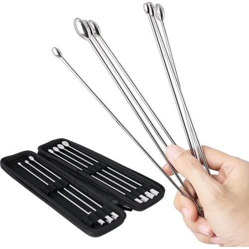 BDSM Toys 6-12mm Urethral Sounds Kit Stainless Steel Stimulate Penis Plug Male Torture Metal Sounding Urethral Dilator Sound Rod