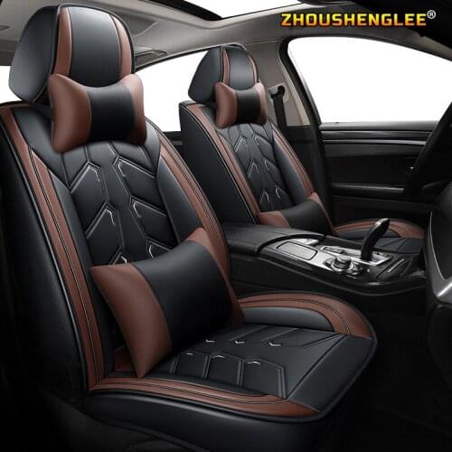ZHOUSHENGLEE Leather car seat covers for honda civic 2003 2006-2011 accord 7 city 2013 cr-v 2011 2018 freed Car seat protector