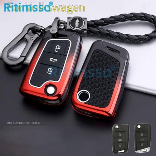 Zinc Alloy Car Key Case for Volkswagen VW Golf 7 Mk7 Seat Ibiza Leon FR 2 Altea Aztec for Skoda Octavia Smart Key Case Cover