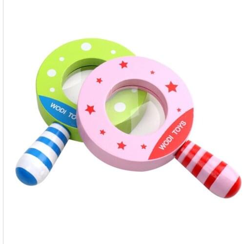 Baby Classic Toy Wood Cutely Magnifying Glass Toy For Children Educational Learning Exploring Ability Developing Girl Boy