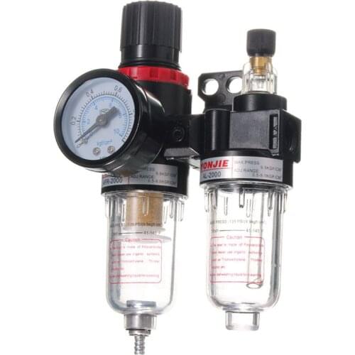 G1/4" In line Air Compressor Filter Regulator Gauge Trap Oil-Water Filter Air Separator Pressure Regulator Airbrush Compressor