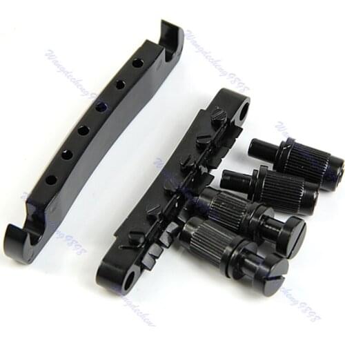 Guitar Tom Bridge Tailpiece Tail For LP Style Set Black