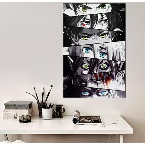 Anime Attack on Titan Eyes Poster Decorative Painting Canvas Wall Art Living Room Posters Bedroom Painting