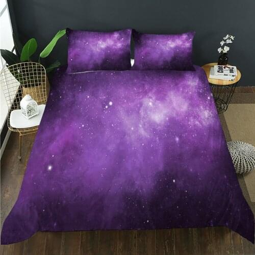 BailiPromise Pure color starry sky Galaxy Bedding Set 3D Print comfort Pillowcase Soft Duvet Cover Set ensemble de literie