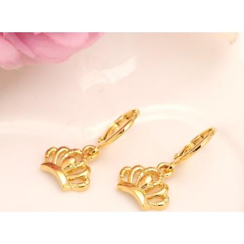 Queen Crown Earring For Women Birthday Gift Trendy Gold Color girls Beautiful Engagement /Wedding Bands Promise Earring gift