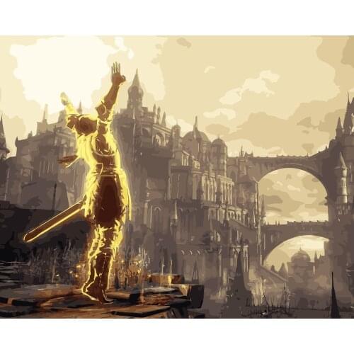 MaHuaf-i311 Dark Souls DIY oil Painting By Numbers on canvas hand painted digital home wall games artwork for living room decor