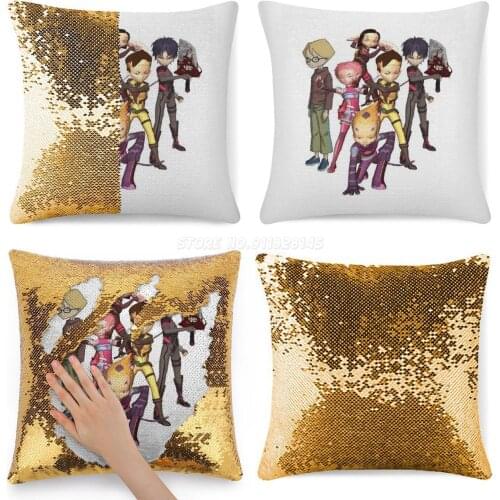 Code Lyoko Sequin Pillowcase Cafe Home Decor Color Changing Pillowcase Anime Cartoon 9sbaby
