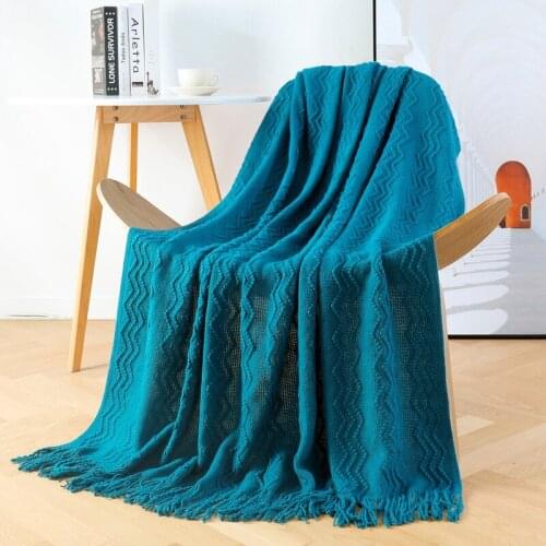 Nordic sofa blanket knitted hotel bed end towel bed flag throw air-conditioning blanket throw nap Casual bedspread soft shawl