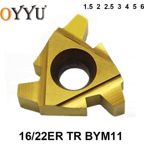 OYYU 10pcs 16ER 22ER 1.5TR 2TR 2.5TR 3TR 4TR 5TR 6TR BYM11 16 22 ER 1.5 2 2.5 3 4 5 6 TR Lathe Tools Turning CNC Cutter Carbide