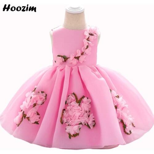 Kawaii Red Ruched Applique Tulle Fluffy Baptism And Birthday Dress Girls 6M-24M Age White Back Zipper Prom Party Dresses Toddler