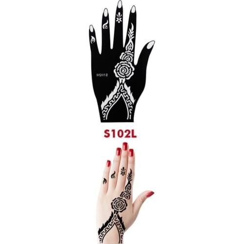 Professional Henna Stencil Temporary Hand Tattoo Body Flower Tool Sticker Wedding India Template Tattoo Stencil Art C7D4