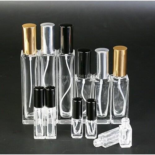 3ml 6ml 10ml 30ml Clear Square Portable Travel Perfume Spray Bottle Perfume Atomizer Empty Refillable Glass Portable Bottles
