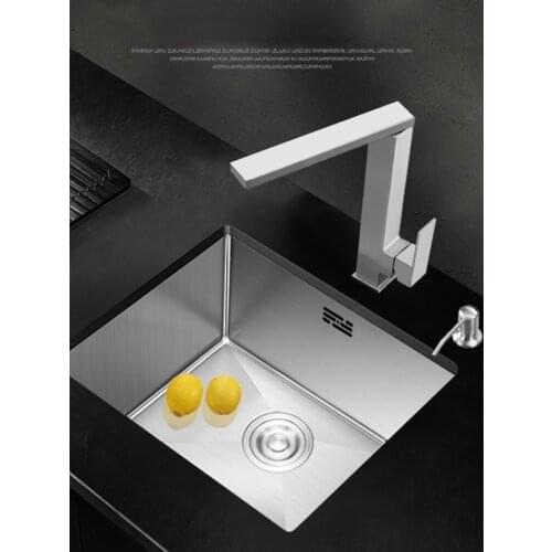 Sink Single Slot Embedded Under Counter Basin Set Kitchen Sink 304 Stainless Steel Hand-washing Sink Small Handmade Mini Bar