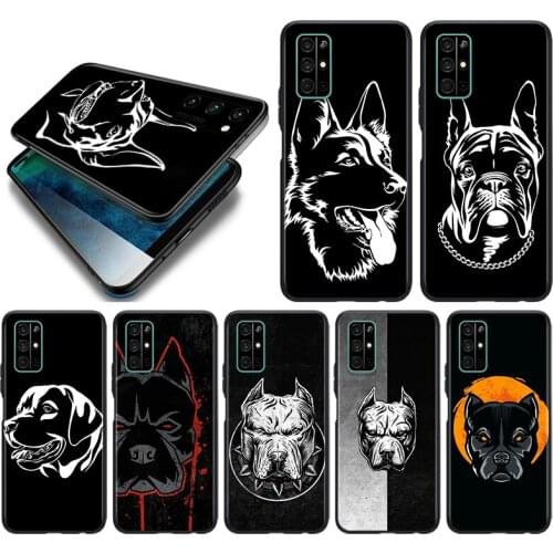 Cute Pitbull Dog Art Silicone Cover For Huawei Honor 10i 10 9C 9A RU 9X 9N 9S 9 Pro Lite Play 3E V9 Black Phone Case
