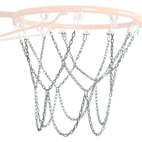 Basketball Hoop Replacement Nets, Heavy Duty Stainless Steel Chain Basketball Net, Fit For Most Standard Hoops, For Indoor Gifts