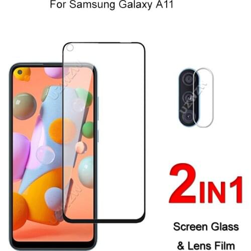 Full Cover Glass For Samsung Galaxy A11 Screen Protector Protective Tempered Glass Explosion Proof & Camera Lens Film