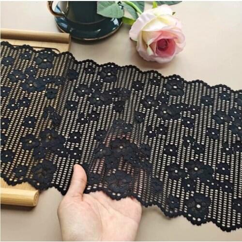 1 Meter Hot Sale Stretch Lace Mesh 22cm Width 2017 New Royal Blue Super Wide Elastic Lace Fabric High Quality