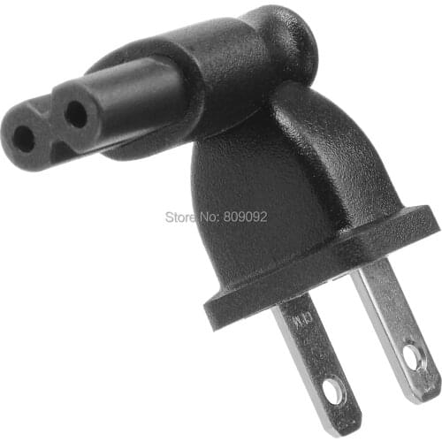 High quality US 2 Prong Right Angle AC power Plug Adapter IEC figure 8 C7 receptacle to NEMA 1-15P