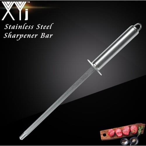 XYj Kitchen Cooking Stainless Steel Knife Sharpener Sharpening For Chefs Steel Damascus Stainless Steel Knife Sharpener Rod Bar