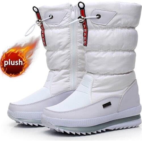 Women snow boots luxury platform winter boots thick plush waterproof non-slip boots fashion winter shoes warm fur botas mujer