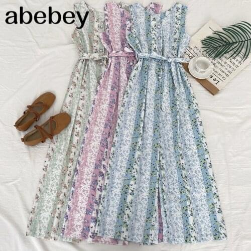 2021 New Spring Summer Women Retro All-match V-neck floral Jumpsuit waist strap sleeveless wide leg Pants casual Jumpsuit