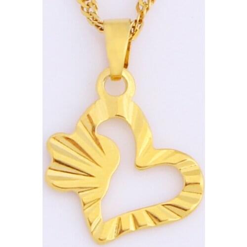 Heart-shaped Gold Pendant Hollow Pendant Necklace Simple Cute Jewelry Pendant Women Gift
