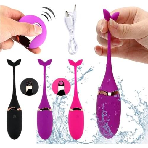 Women Wireless Remote Vibrating Egg USB Charging Clitoral Stimulation Safety Silicone Waterproof Whale Flirting Massager Sex Toy