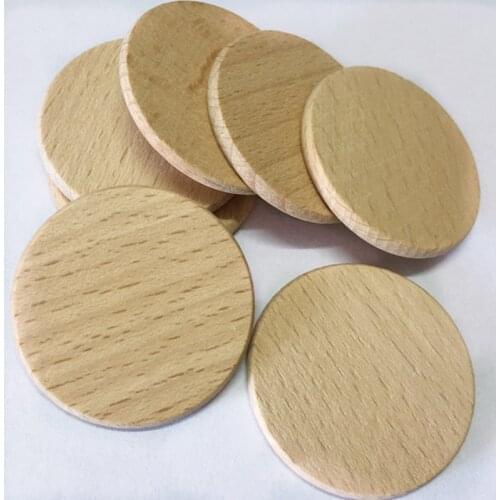 100 Pack 38mm 1.5inch Unfinished Wood Circle Round Natural Rustic Wooden Cutout for Home Decoration DIY Craft Supplies