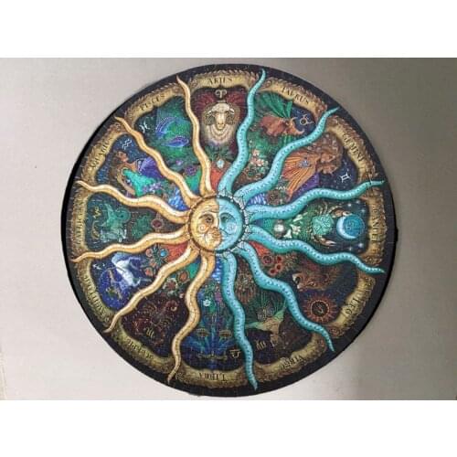 1000pcs/set Colorful Rainbow Round Geometrical Photo Puzzle Adult Kids DIY Educational Reduce Stress Toy Jigsaw Puzzle Paper