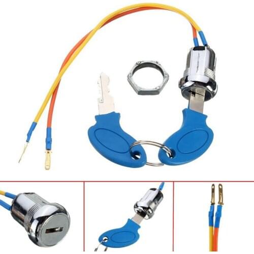 2 Wire Key Ignition Switch locking Keys Lock For CAR Electric Scooter ATV Moped Kart Metal Ignition Key Switch Lock