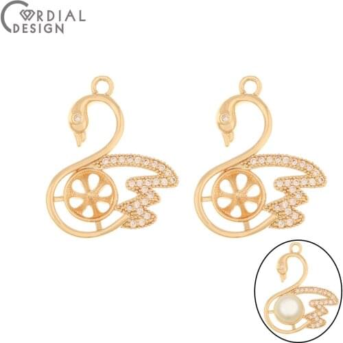 Cordial Design 40Pcs 20*25MM Jewelry Accessories/Earring Findings/Animal Shape/Hand Made/Blank Tray/DIY Jewelry Making/CZ Charms