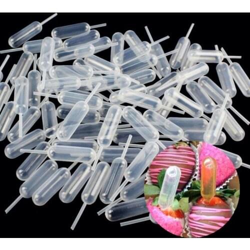 50pcs/set Ice Cream Jelly Milkshake Droppers Dropper For Cake Disposable Transfer Pipettes Dropper Cupcake Dessert Baking Tools