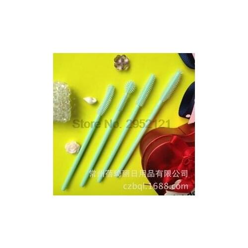 By dhl or ems 100sets 50pcs/set Makeup Disposable Eyelash Brush Mint Green Mascara Applicator Spoolers Cosmetic Brushes beauty