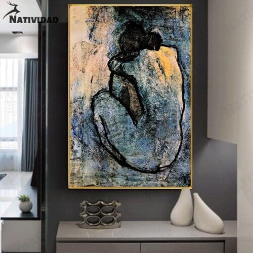 Abstract Art Canvas Painting Graffiti Lonely Back View Girl Wall Poster Art Large Character Mural Living Room Home Decoration
