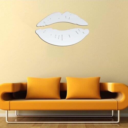 Lips kiss crystal Acrylic Mirror Decorative Sticker 3D wall sticker Wall Decal Home Decor home decoration Shower Room bathroom