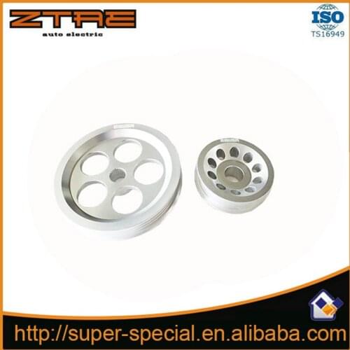 Aluminum Underdrive Crank Pulley for Hond@ Civi*c 92-00 B16A Engine ( Black & Sliver )