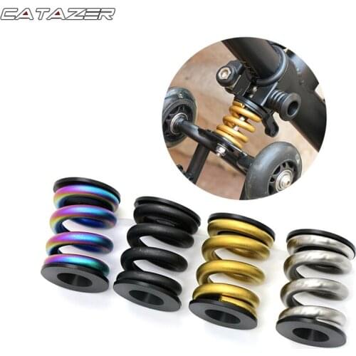 Bike TC4 Titanium Alloy Spring Rear Shock Absorber for Brompton BMX Amortizer Bicycle Parts 4 Colors Bike Rear Shocks