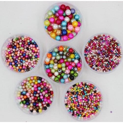 3/4/6/8/10/12mm Fashion Multi ABS Bright Candy Color Imitation Pearls Loose Beads DIY Jewelry Bracelets Necklaces Making