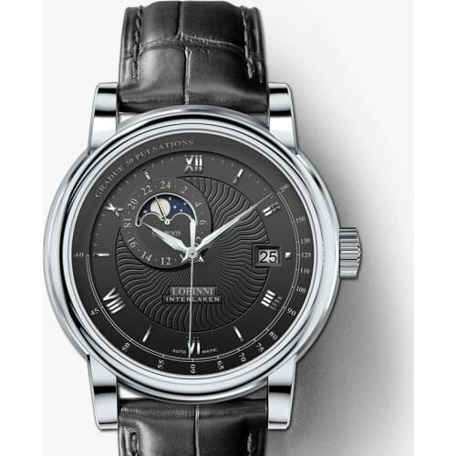 LOBINNI Watch Men Japan Import NH37A SII O Automatic Mechanical MOVT Men Watches Sapphire Moon Phase Waterproof Clock L5010-2