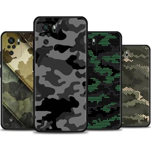 Case For Redmi Note 10 Pro Max 9 9T 9S 8 8T 7 Cover For Redmi K40 Pro Plus 9 9A 9C Shell Camouflage Pattern Camo Military Army