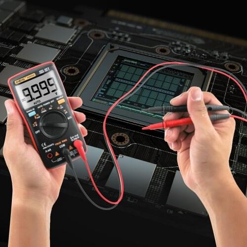 5PCS AN8009 Auto Range Digital Multimeter 9999 counts With Backlight AC/DC Ammeter Voltmeter Ohm Transistor Tester multi meter