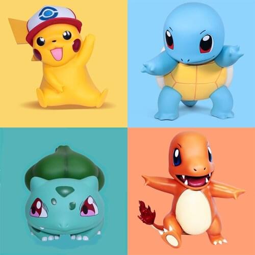 Pokemon Anime Figure Pikachu Squirtle Charmander Bulbasaur 1:1 Large Figure Figure Collection Decoration Children Toy Gift