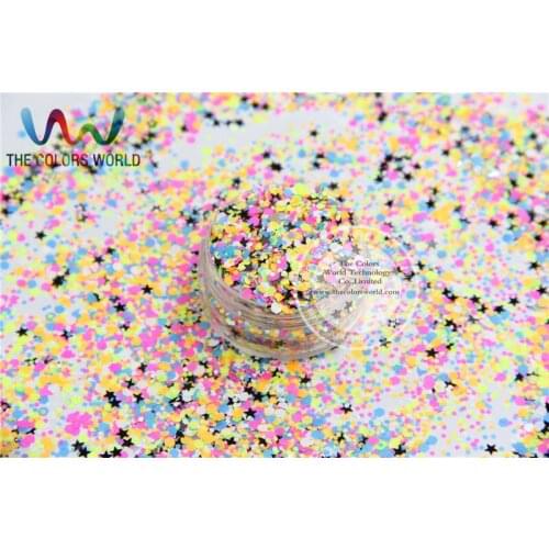 SHSG-160 Mix size and Colors Glitter Shapes paillette for nail and DIY decoration 1 Pack=50g