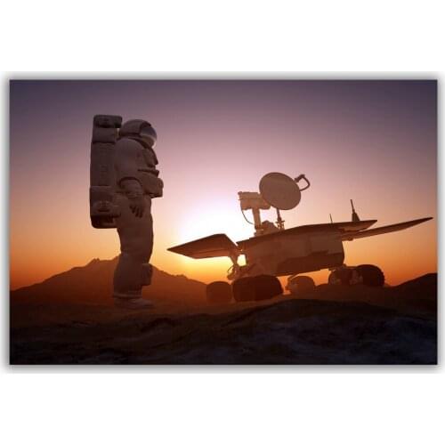 HT031 Spectacular Universe Earth And Moon Space Station Astronaut Silk Fabric Poster Art Decor Indoor Painting Gift