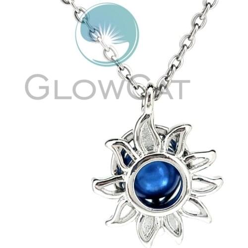 KK1231 Copper Sun Shine Shape Beads Cage Locket Pendant Perfume Diffuser Pearl Cage Necklace